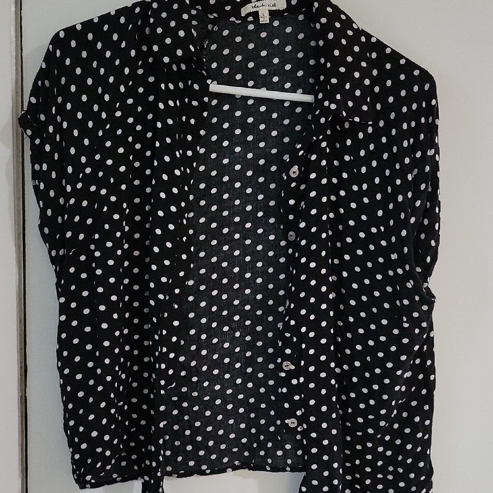 Black and White Polka Dot Blouse